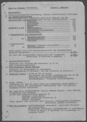 Rudersberg-Schlechtbach mit Nebenorten: (stark verkürzter) Pfarrbericht 1962