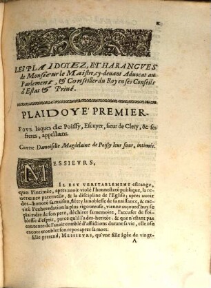 Les plaidoyez et harangues