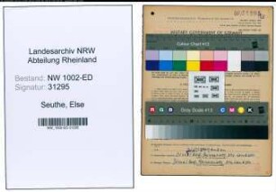 Entnazifizierung Else Seuthe, geb. 14.02.1901 (Lehrschwester)