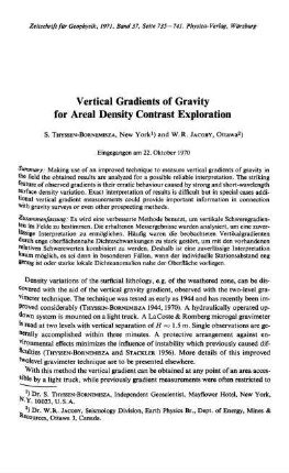 Vertical gradients of gravity for areal density contrast exploration