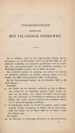 Verordeningen betreffende het inlandsch onderwijs