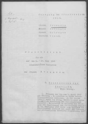 Frommern mit Weilheim-Waldstetten: Pfarrbericht 1928