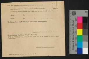 Antragsformular - Dokumente unmittelbar nach dem 2. Weltkrieg, u.a. Entnazifizierungsverfahren