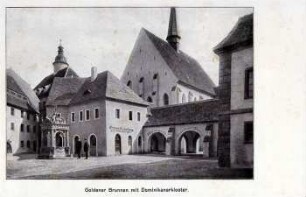 Goldener Brunnen mit Dominikanerkloster : Leipzig um 1800