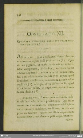 Observatio XII. Quatenus Argumento Dotis Ius Praelationis Competat?