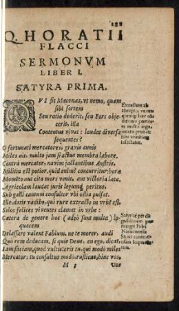 Q. Horatii Flacci Sermonum Liber ...