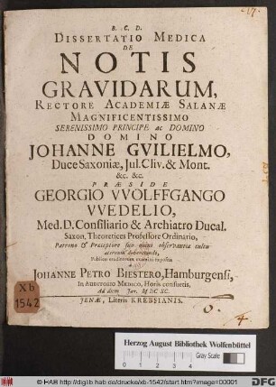 Dissertatio Medica De Notis Gravidarum