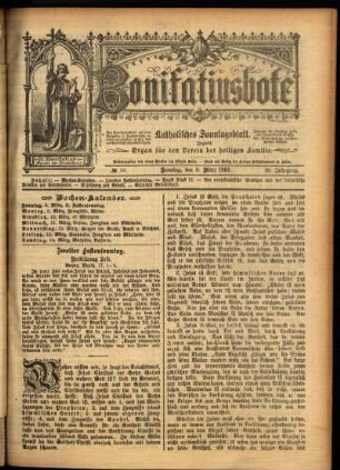 Erste Ausgabe vom Sonntag, den 08. März 1903.