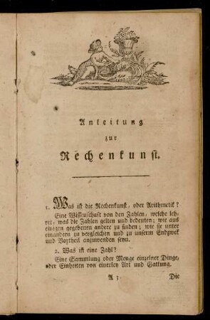Anleitung zur Rechenkunst.