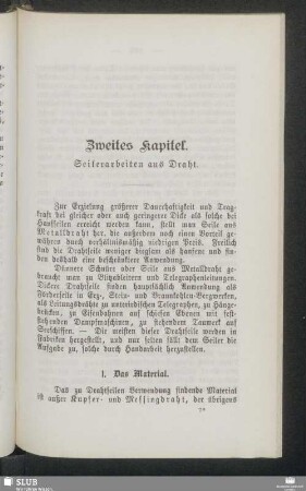 Zweites Kapitel. Seilerarbeiten aus Draht