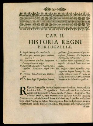 Cap. II. Historia Regni Portugalliae.