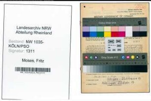 Entnazifizierung Fritz Moses , geb. 10.03.1917 (Bergmann)
