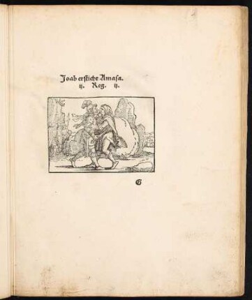 Holzschnitt: Joab ersticht Amasa. ii. Reg. ii.
