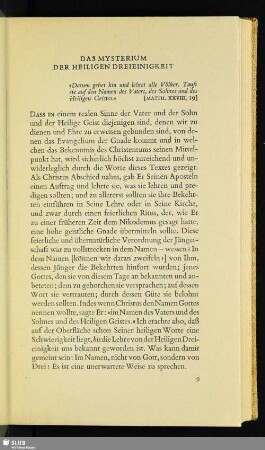 Das Mysterium Der Heiligen Dreieinigkeit
