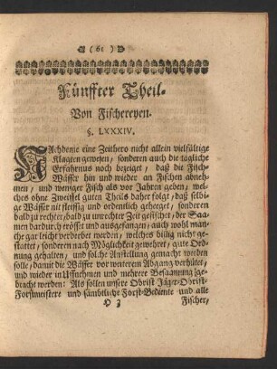 Fünffter Theil. Von Fischereyen