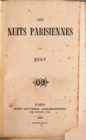 Les nuits parisiennes