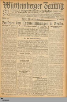 Württemberger Zeitung : das nationalsozialistische Morgenblatt in Stuttgart : WLZ, Württembergische Landeszeitung