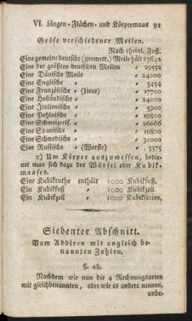 Siebenter Abschnitt. Vom Addiren mit ungleich benannten Zahlen