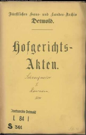 Schwartzmeier, Christoph zu Salzuflen gegen Oberstleutnant Franz Hausemanns Witwe Margarete Schröder - Schuldforderung
