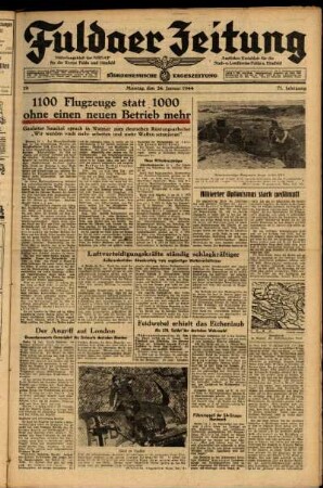 Ausgabe vom Montag, den 24. Januar 1944.
