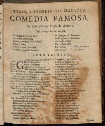 Verse Y Tenerse Por Muertos.