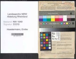 Entnazifizierung Emilie Hoestermann , geb. 14.10.1884 (Beamtin)