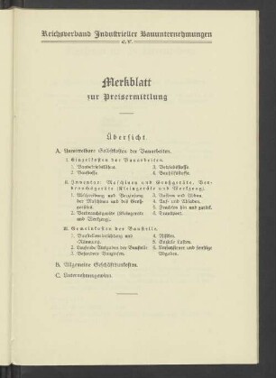 Merkblatt zur Preisermittlung