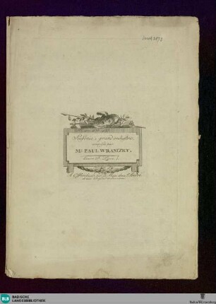 Sinfonie à grand Orchestre : Oeuvre 16me Livre [hs.: 1]