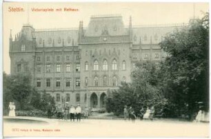 Stettin. Victoriaplatz mit Rathaus