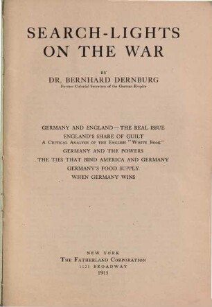 Search-Lights on the war