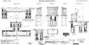 Erbach (Württ): Nebengebäude Gleiswaage Fundament,Grundriss,Schnitte,Ansichten
