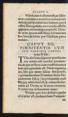 Caput XII. Poenitentia Cum Suis Partibus, Contritione & fide.