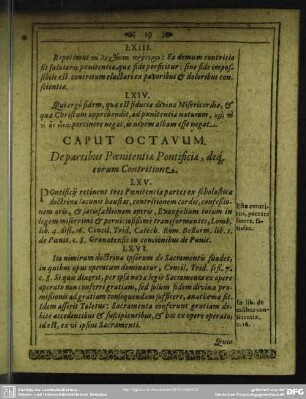 Caput Octavum. De partibus Poenitentia Pontificiae, deq[ue] eorum Contritione