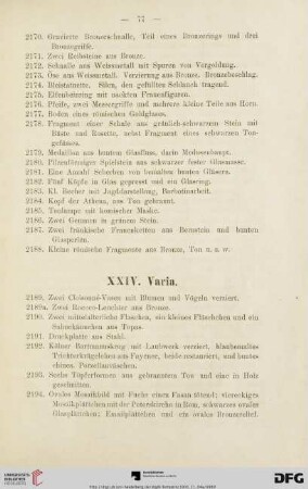 XXIV. Varia (Nr. 2189 - 2195c)