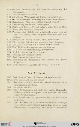 XXIV. Varia (Nr. 2189 - 2195c)