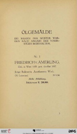 Ölgemälde (Nr. 1-86)
