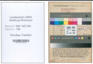 Entnazifizierung Friedrich Schultes , geb. 01.07.1890 (Krim.Sekretaer)
