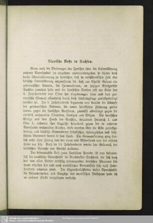 Slavische Reste in Sachsen