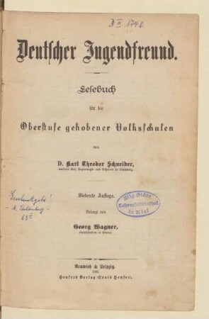 Deutscher Jugendfreund : Lesebuch für die Oberstufe gehobener Volksschulen