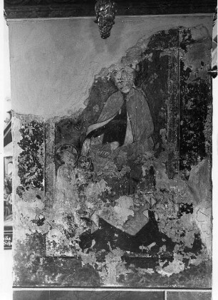 Die Heiligen Dorothea und Eligius : Die Heiligen Dorothea und Eligius. Fresko (1401/1500). Millstatt, Pfarrkirche und ehemalige Stiftskirche Christus Salvator und Allerheiligen, Nördliche Langhausarkade