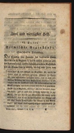 Zwei und vierzigster Heft.