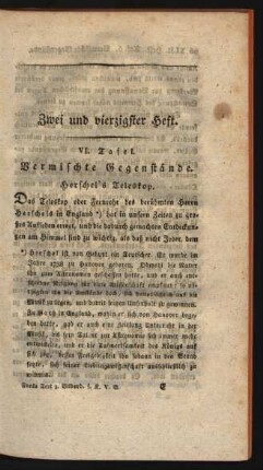 Zwei und vierzigster Heft.