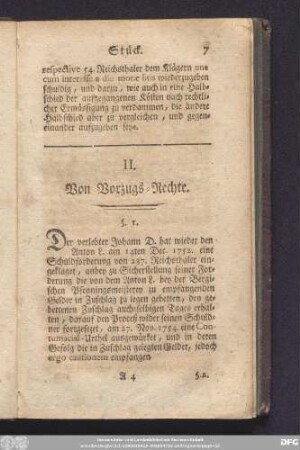 II. Von Vorzugs-Rechte.