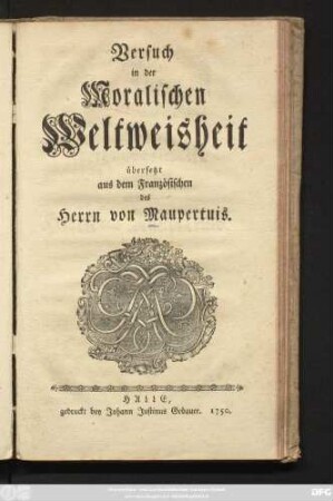 Versuch in der Moralischen Weltweisheit