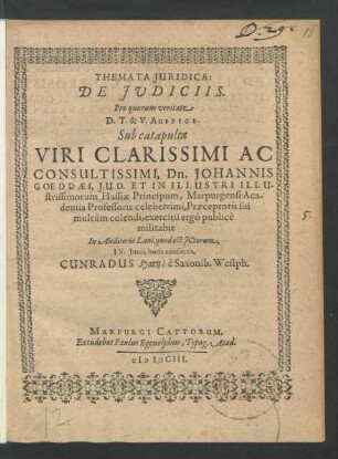Themata Iuridica: De Iudiciis