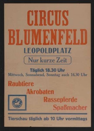 Circus Blumenfeld, Berlin, ohne Jahr