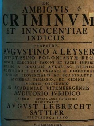 De ambiguis criminum et innocentiae indiciis
