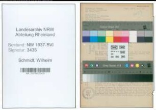 Entnazifizierung Wilhelm Schmidt , geb. 12.10.1895 (Verw.Angestellter)