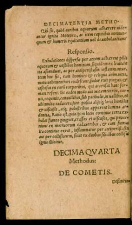 Decima Quarta Methodus: De Cometis.
