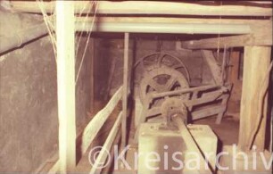 Kupfermühle: Innenansicht: Kammrad, Gestänge